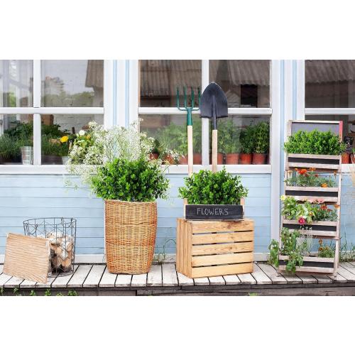 RECUTMS 8 Bundles Artificial Bushes Greenery Plants Stems Faux Shrubs Boxwood Plants Outdoor UV Resistant Fake Eucalyptus for Farmhouse Home Office Wedding Patio Backyard Indoor Outdoor Decor(Green)