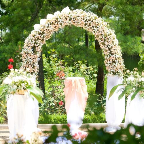 DOEWORKS 6.5 FT Metal Balloon Arch Stand, Rectangle Wire Backdrop Stand for Ceremony, Flower Stand Rack for Wedding, Birthday Party, Golden