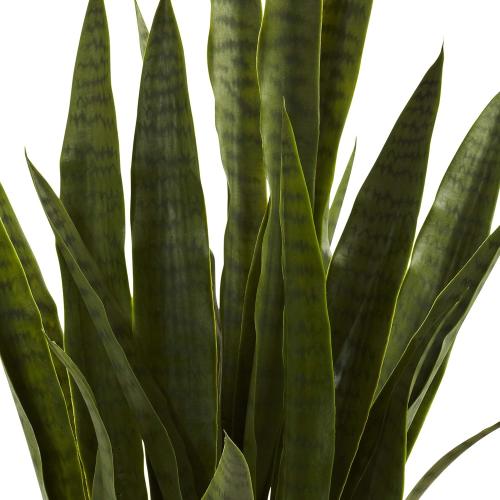 ‼️has mild stains ‼️Nearly Natural 35in Artificial Snake Plant, Sansevieria Faux Greenery with Black Planter for Indoor Home Office Decor, Low Maintenance