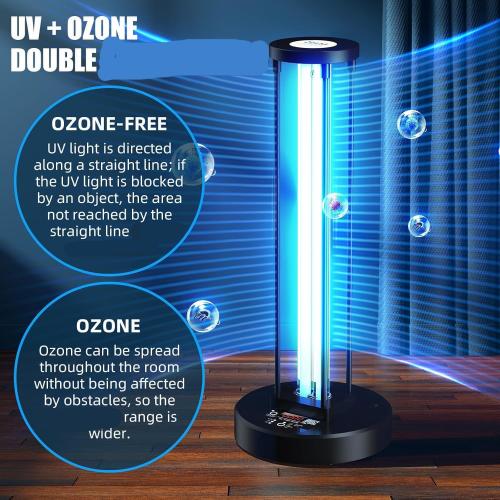 UNTESTED -Ultraviolet Germicidal Lamp, 72w UV Ozone Light for Whole Room, 99.99% Sanitization Rate, Three-Step Timing Remote Control, Blue Light,for Home/Office/School