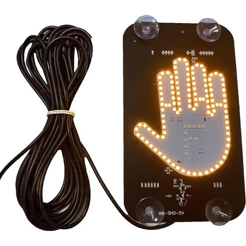 LED Middle Finger Sign for Car,Middle Finger Light for Car Truck, Thank You Lights, Thumb Up Down Light, Cool Car Interior Light to Express Yourself, Cool Funny Back Window Sign