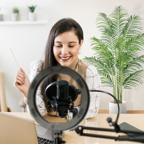 Artificial Palm Tree 6ft Tall Fake Palm Tree Indoor Decor with 18 Trunks and Real Bark Design Faux Tropical Areca Palm Silk Floor Plant in Pot for Home Office Living Room Bedroom Decor 2pcs