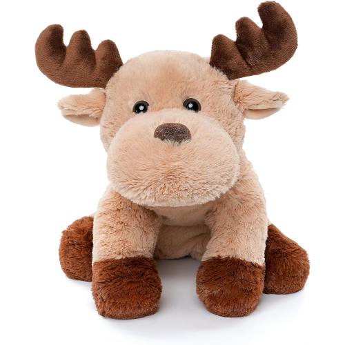 Adorable Caribou Furry Reindeer Elk Moose Stuffed Animals Plush Toy for Kids Babies Boys Birthday Bedtime Decor, 13 Super Soft Brown