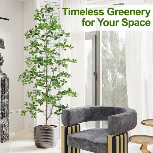 Keeplush 7ft Tall Artificial Black Olive Tree with 1260 Lifelike Leaves, Tall Fake Greenery Olive Silk Plants Artificial Tree Indoors in Pots, Faux Olivo Tree for Living Room Office Decor
