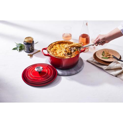 Le Creuset Enameled Cast Iron Signature Round Dutch Oven, 5.5 qt., Cerise