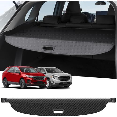 ZZEQYG Cargo Cover for 2018-2024 Chevy Chevrolet Equinox/GMC Terrain Accessories Retractable Cargo Cover Trunk Cover All Weather Shielding Shade Cargo Luggage Cover (Carbon Fiber)
