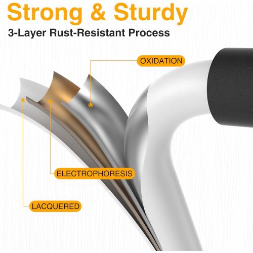 White 2 Step Ladder, Portable Steel Folding Step Stool with Wide Anti-Slip Pedal & Convenient Handgrip, 500lbs Sturdy Steel Ladder, White