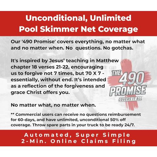 ProTuff 23 Fine Pool Net for PROS – “490 Promise” Unlimited Unconditional Replacement – Cleans 3X Faster Than Vacuum – Wide Pool Skimmer Net with Deep Bag for Easy Maintenance of Leaves, Bugs, Debris