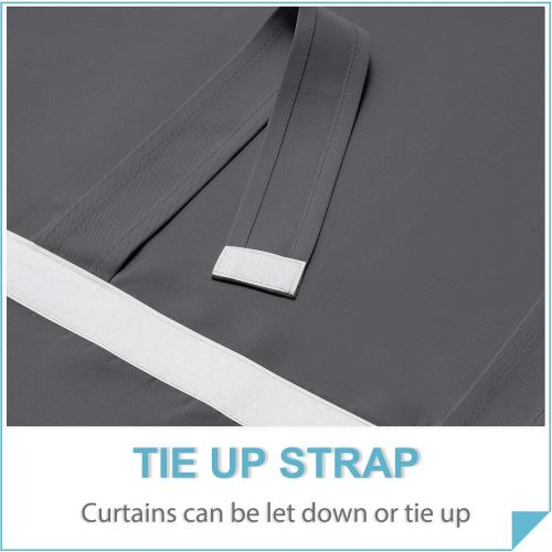 RYB HOME French Door Curtain - Blackout Privacy Thermal Insulated Window Curtain for Patio Glass Front Entry Back Door Kitchen Bedroom, Self Adhesive No Rod Needed, W26 x L69 inch, 1 Panel, Gray