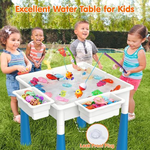 7-in-1 Toddler Activity Table & 4 Chairs STEM Building Set Kids Ages 3–7 | 152PCS Large Marble Maze and Building Blocks with Kids Sensory Sand and Water Table, STEM Learning Toy for Boys and Girls