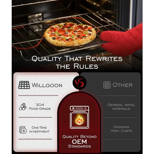New Upgraded W10256908（24 x 15-3/4 Inches）Oven Rack Replacement for Whirlpool Range Stove Oven Parts, Replaces W10138079, 3195710, W10179196, 304 Stainless Steel, 2Pcs