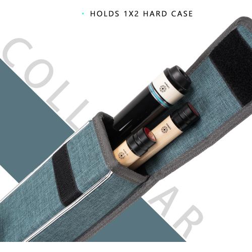 Collapsar 1x2 Pool Cue Case Holds 1 Butt and 2 Shafts,Heavy Duty Billiard Stick Bag with Adjustable Shoulder Straps