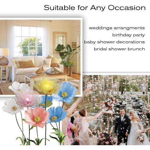 Artificial Fake Flowers for Outdoor, Huge Artificial Silk Flower Decoration with Light, Realistic No Fade Faux Flower for Birthday Living Room Hallway and Shop Window Display