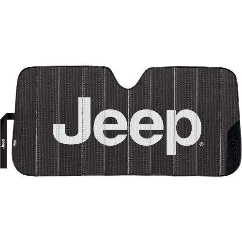 Plasticolor 003859W01 Jeep Black Matte Finish Front Windshield Sunshade for Car Truck SUV