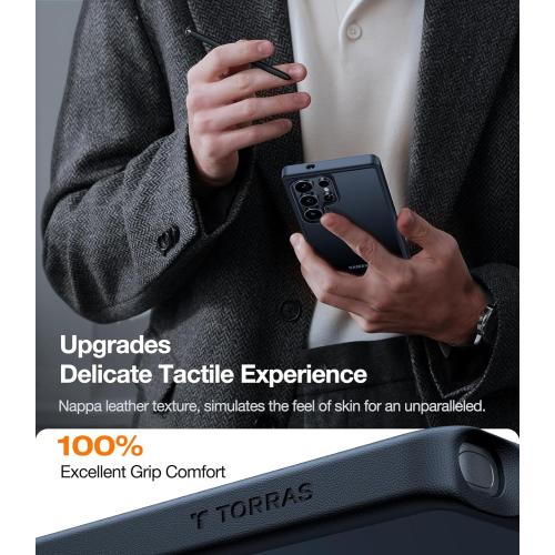 TORRAS Shockproof for Samsung Galaxy S25 Ultra Case, 12FT Military-Grade Protection, Slim Case for Samsung S25 Ultra Case, Matte Translucent Black, Thin, 6.9'' Guardian Series