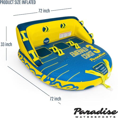 Paradise Water Sports - Emerald Coast Towable Tube for Boating - 1-2 and1-3 Riders
