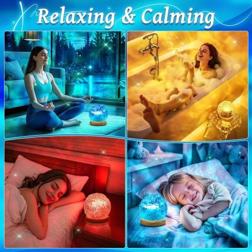 One Fire Ocean Projector for Bedroom,18-Color LED Mood Lighting,Girls Gifts