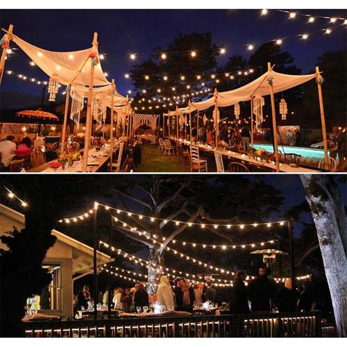 TREETDOBV 9.5m LED Outdoor String Lights, with 50 Shatterproof Bulbs, 8 Lighting Modes String Lamp,Waterproof Connectable Hanging Christmas Lights Garden Wedding Backyard Porch Balcony Party