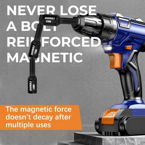 17PCS Magnetic Nut Driver Set | SAE and Metric | Premium Impact Power Hex Nut Driver Drill Bit Master Kit | 1/4 Inch Hex Shank | Cr-V Steel (17PCS Magnetic Nut Driver (Short))