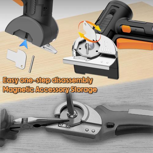 2026 Upgraded Cordless Electric Scissors - 1.84Larger Tungsten Blade & Wider Head, 1/3 Max Thickness & 320RPM High Speed, Dual-Side Safety Lock, Cardboard Cutter for Cardboard, Fabric - Black