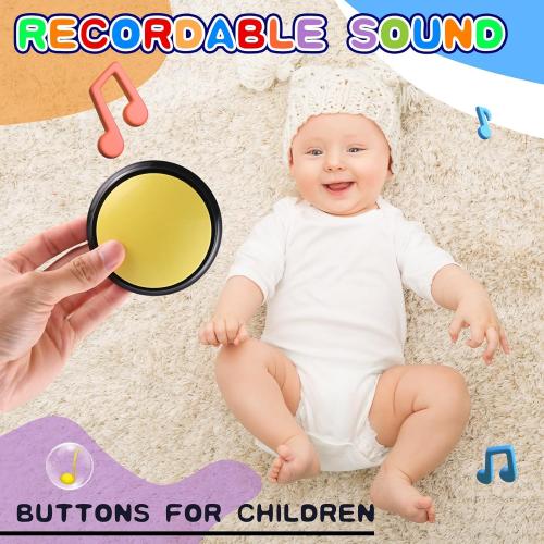 6 Pieces Recordable Answer Buzzers Button Answer Buzzers Game Show Buzzer Recordable Button Classroom Buzzers Perfect for Study Office Home and Pet Buttons Training Toy