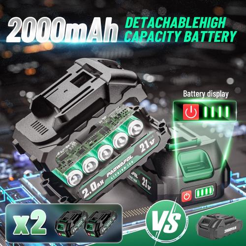 2-in-1 Cordless Electric Pruning Shears with Pole, 1.4 Cutting Diameter, Tree Trimmers Long Handle Pruner with 15 Ft High Reach, 2 *21V 2000mAh Battery Powered Pole Pruner for Tree Trimming