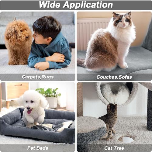 B-Land Carpet Rake for Pet Hair Removal, Reusable Pet Hair Remover with 60” Adjustable Long Handle, Carpet Scraper Dog Cat Hair Remover Tool for Rugs, Mats