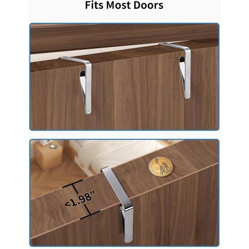JARLINK Over The Door Organizer Storage, 5 Shelf Hanging Door Organizer with 5 Large Capacity Pockets, Anti Tilt 44 lb Load Behind Door Storage for Bedroom, Bathroom, Pantry, Nursery, (Grey)