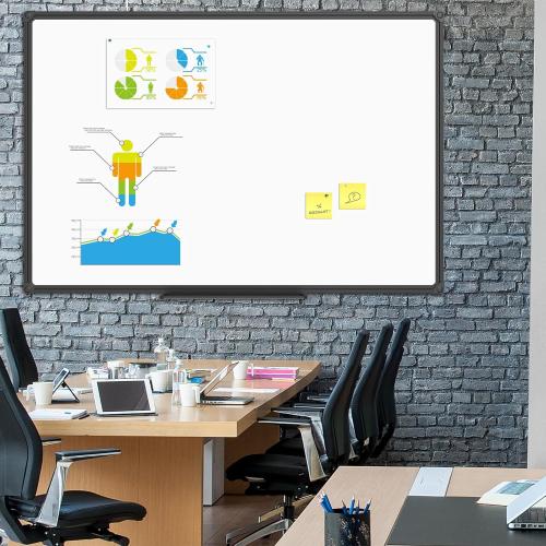 JILoffice Magnetic Whiteboard/White Board, Dry Erase Board 48 x 36 Inch, Black Aluminum Frame Wall Mounted Board for Office Home and School