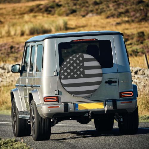 Spare Tire Cover Flag Weatherproof Universal Wheel Protectors for RV Travel Trailer Camper 17in