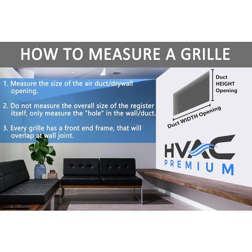 Size  16'' x 34'' HVAC Premium 16'' x 34'' [Duct Opening] Flat Stamped Steel Return Air Grille - Sidewall and Ceiling - HVAC Vent Duct Cover - White [Outer Dimensions: 17.75''w X 35.75''h]