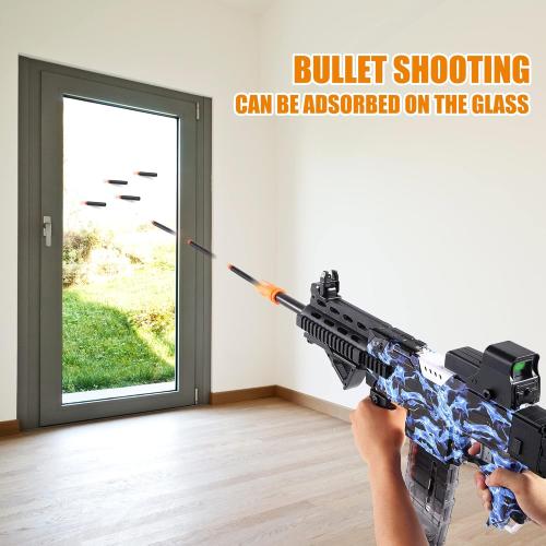 COOLFOX Electric Automatic Toy Gun for Toy Guns Sniper Soft Bullets [Shoot Faster] Burst Soft Bullets Toy Gun for Boys,Toy Foam Blasters & Guns with 100 Toy Sniper Darts for Kids (Blue)