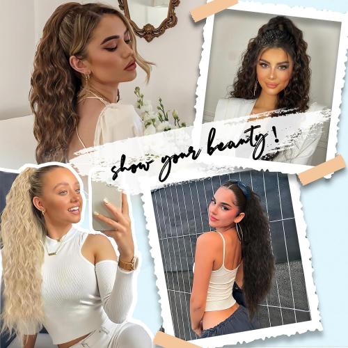 Ponytail Extension 22 Inch Claw Curly Pony Tails Hair Extensions for Women