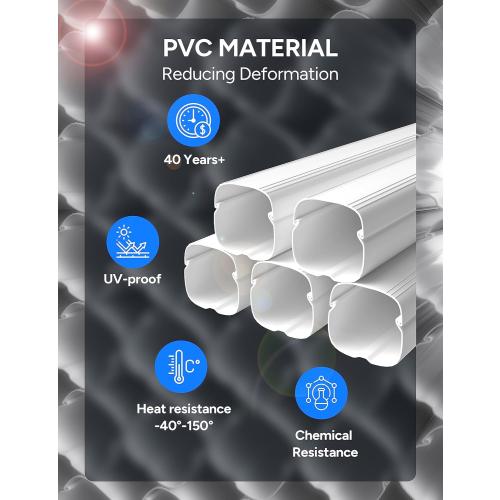 4'' 18.0 Ft Mini Split Line Set Cover Kit for Minisplit Ductless Linset Air Conditioners and Heat Pumps, Central AC Decorative Upgraded UV-Proof Strong & Durability PVC Pipe