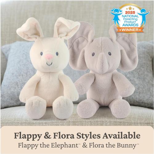 GUND Baby Peek-a-Boo Flora Bunny Plush, Bunny Rabbit Stuffed Animal, Baby Toy for Ages 0 and Up, Cream, 7 (Batteries Not Required)