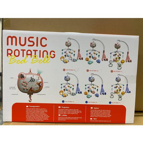 Baby Crib Mobile with Musical, Night Light & Moon Star Projector, Mobile for Crib with Remote Control Timing Function, 360° Rotation Crib Toys for Newborn Infant Boys and Girls(Pink)