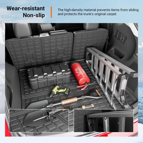 powoq Cargo Mat Compatible with 2015-2024 Ford Edge Cargo Liner Backrest Mat TPE Back Seat Protector (Only for 5-Seater) Replacement for 2015-2024 Ford Edge Accessories (Trunk Mat Backrest Mats)