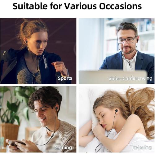 EP-06 Wired Earbuds in-Ear Earphones,Build-in Microphone Noise Isolating Headphones,3.5mm Jack 4.9ft Long Cord Ear Buds,HD Bass Audio,with 6 Ear Tips,for Smartphones/Laptop/Computer Etc-Black