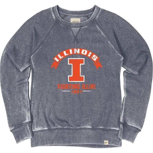 Blue 84 NCAA womens Ncaa Officially Licensed Women's Crewneck Sweatshirt Burnout Vintage Scholar