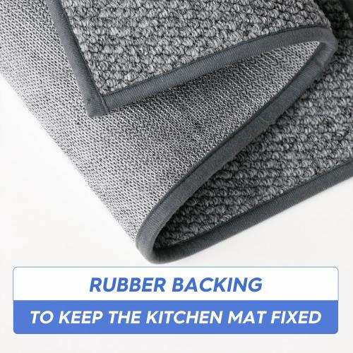 Artoid Mode Grey Machine Washable Non Slip Doormat,Soft Absorbent and Stain Resistant Kitchen Rugs for Sink Hallway Bathroom and Laundry 17x29 Inch