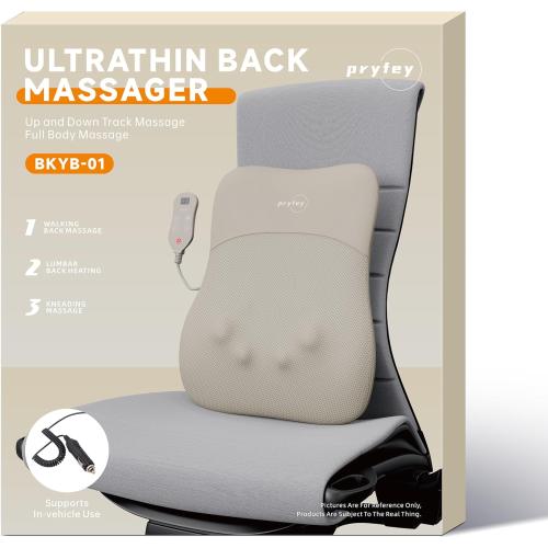 Back Massager, Rolling Up and Down Back Massager with Heat, Back Massage 4D Kneading for Pain Relief Deep Tissue, Ultrathin Shoulder Massager Mother's Day Gift for Women Men Parents, Black