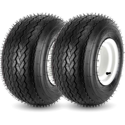 2PCS 18x8.50-8 Lawn Mower Tires with Rim, 18x8.5-8 Tire and Wheel for Riding Lawn Mowers Garden Tractor Turf Tires Golf Carts, 815lbs Capacity, 4 Ply Tubeless