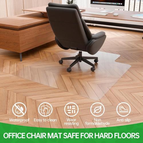 Office Chair Mat for Hardwood Floor, 48 x 36 Clear Desk Chair Mat for Hard Floors, Easy Glide Computer Chair Floor Mat for Home Office Rolling Chairs
