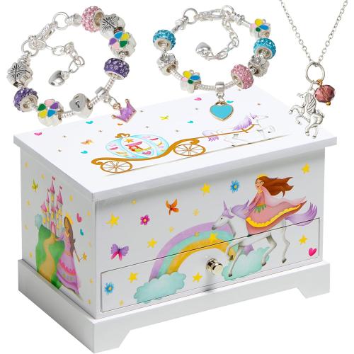 ABI   OLIE Kids Musical Jewelry Box for Girls 8-12 - Music Box for Girls - Princess Castle Unicorn Theme