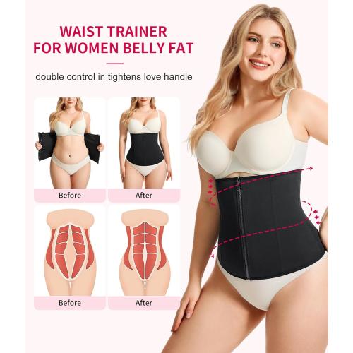 Gotoly Waist Trainer for Women Zipper Corset Shapewear Tummy Control Faja Body Shaper Waist Cincher Workout Girdlezi size s
