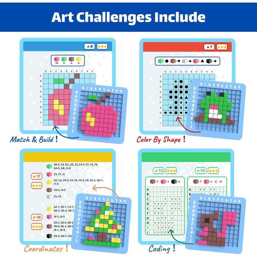 STEM Toys Pixel Art Kit for Kids - Arts and Crafts Gift for Boys & Girls 5