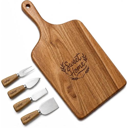Charcuterie & Cheese Board Set, 5-Piece, 15.7, Acacia Wood