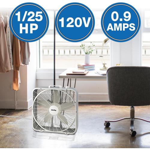 Air King 9723 20-Inch 3-Speed Box Fan , White
