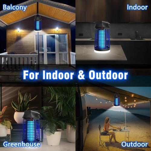 Endbug Bug Zapper with LED Light, Waterproof Bug Zapper Outdoor Indoor, Mosquito Zapper Outdoor Electric Fly Zapper, Mosquito Killer Fly Trap for Outside Patio Garden Backyard Home, Plug in, Black