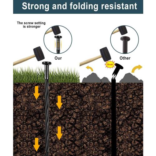 50 Pack of Black 8-inch Plastic Landscape Edging Spikes are Perfect for anchoring Weed barriers, Paver Edging, Artificial Turf, Grass Pathways, and More.